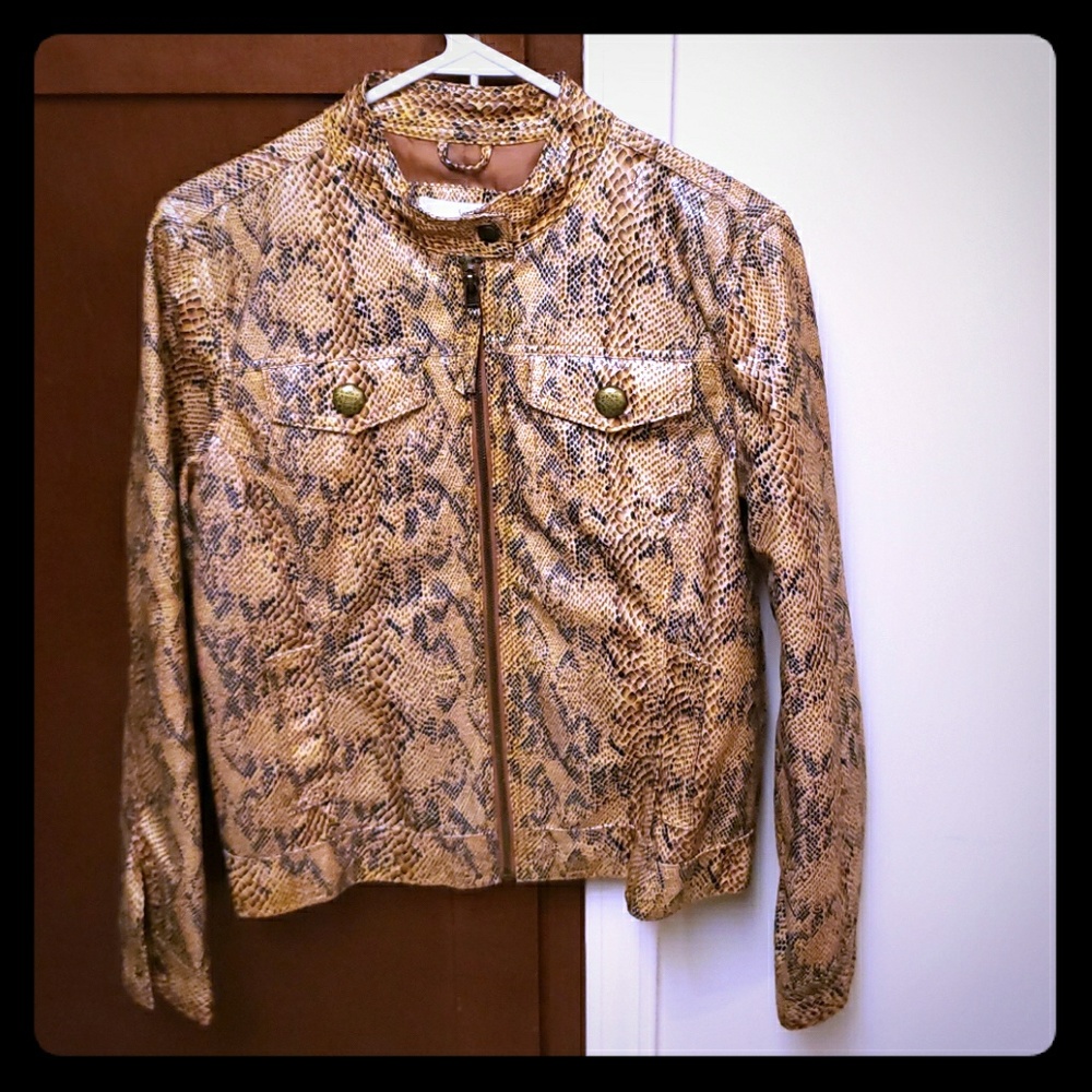Gold and Black Snakeskin pattern motorcycle jacket